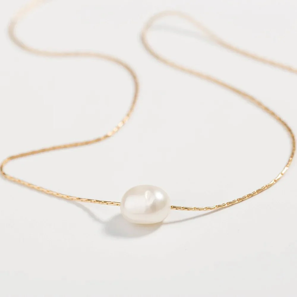 Layered Dainty Strung Pearls Necklace - Image 5