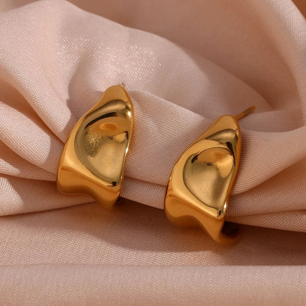 Melting Abstract Dainty Earrings - Image 3