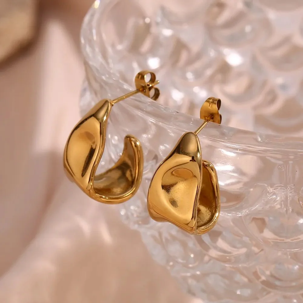 Melting Abstract Dainty Earrings - Image 4