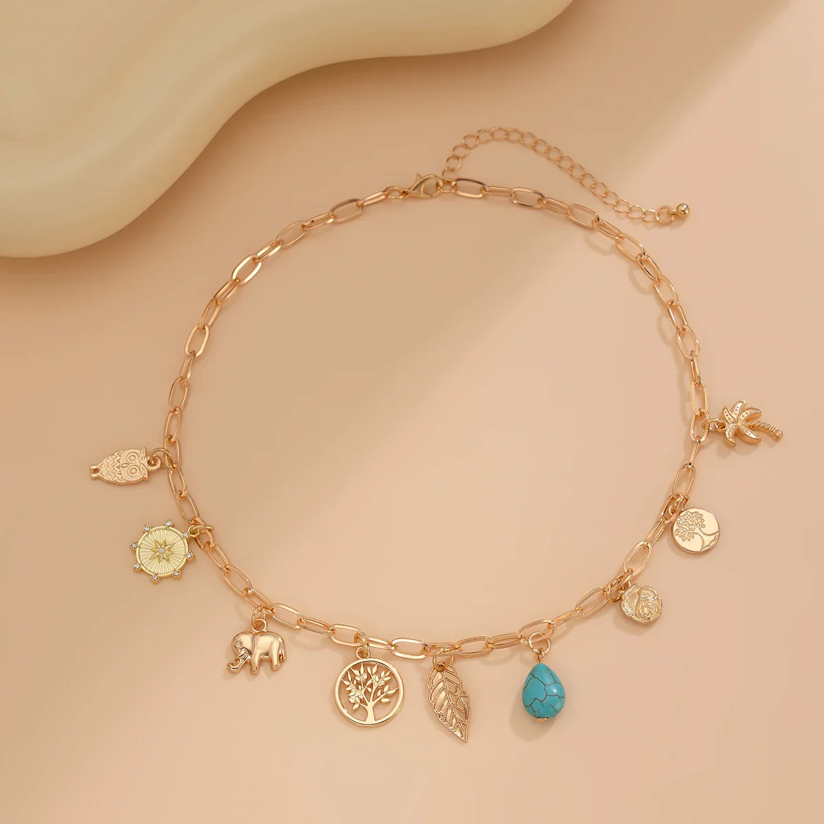 Paperclip Tropical Charm Necklace - Image 6