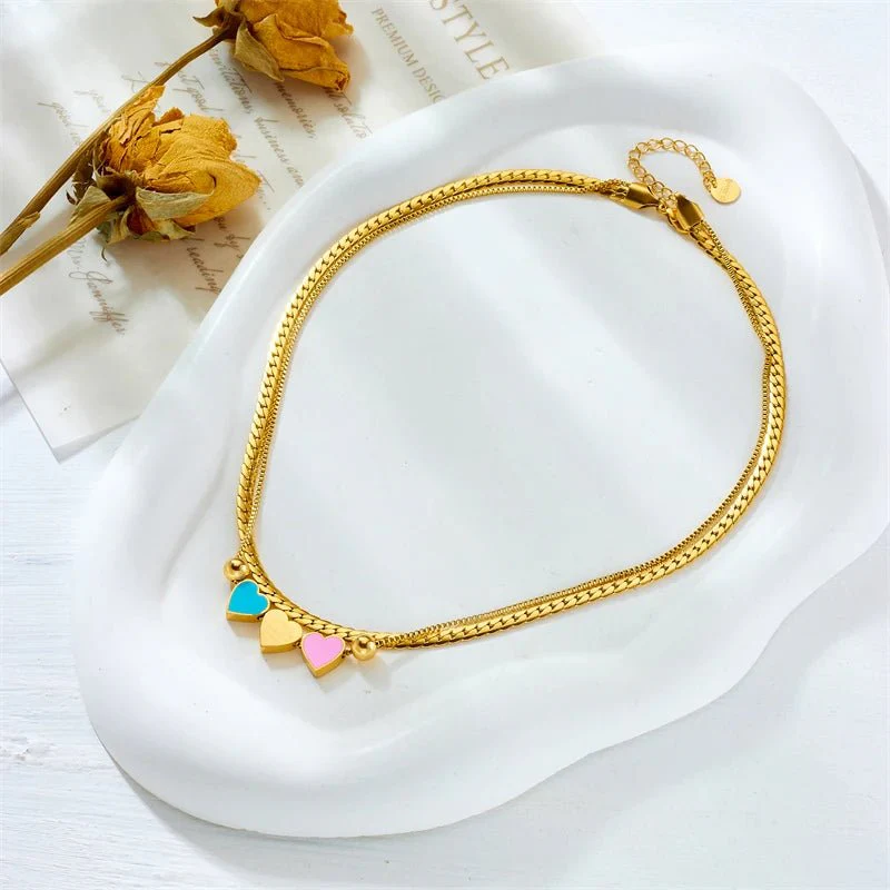 Pastel Forever Love Heart Necklace and Bracelet - Image 3