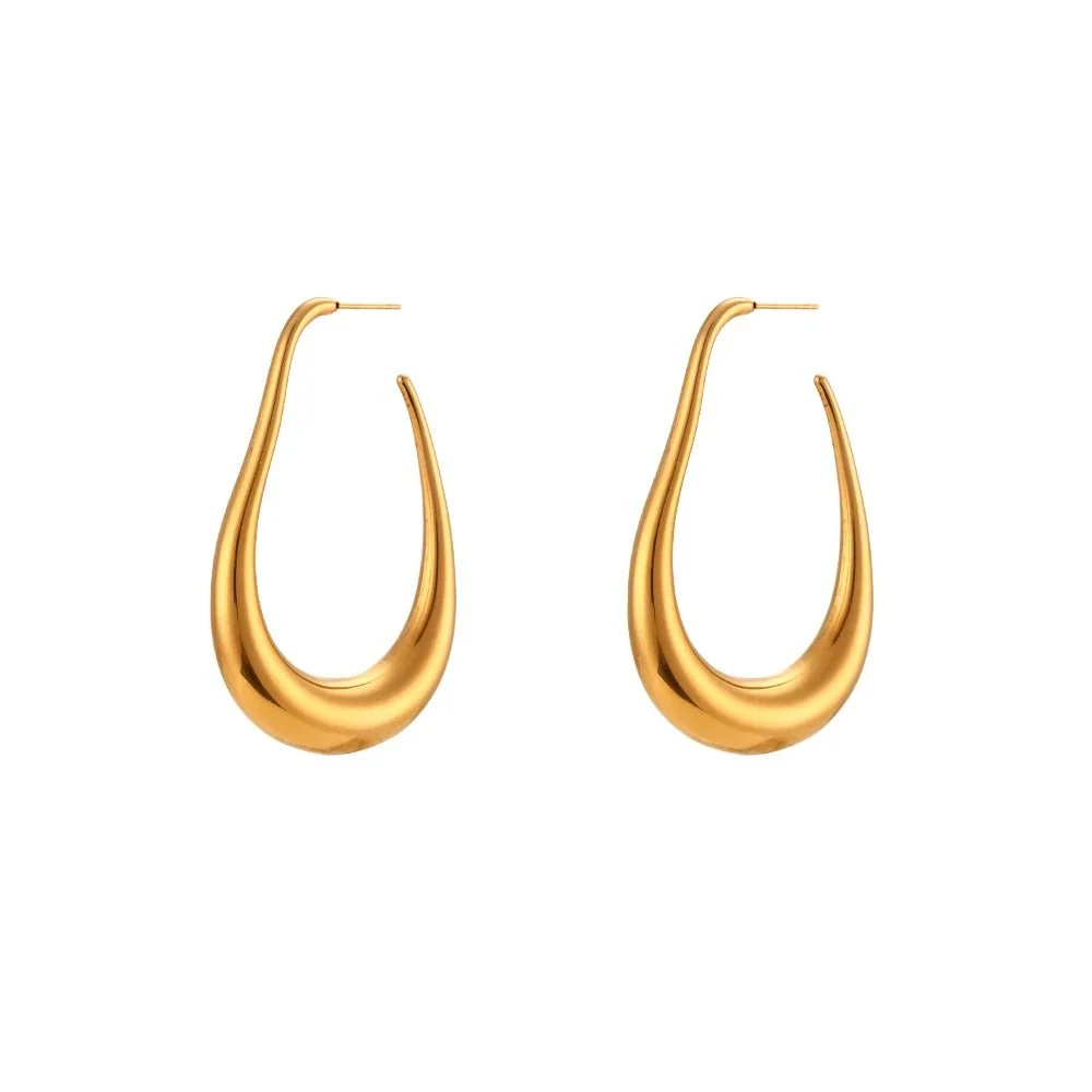 Pear Outlined Hoop Earrings - Image 10