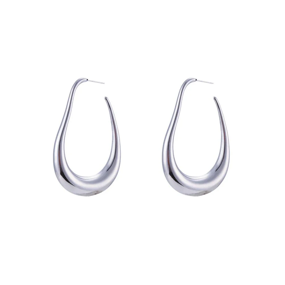 Pear Outlined Hoop Earrings - Image 11