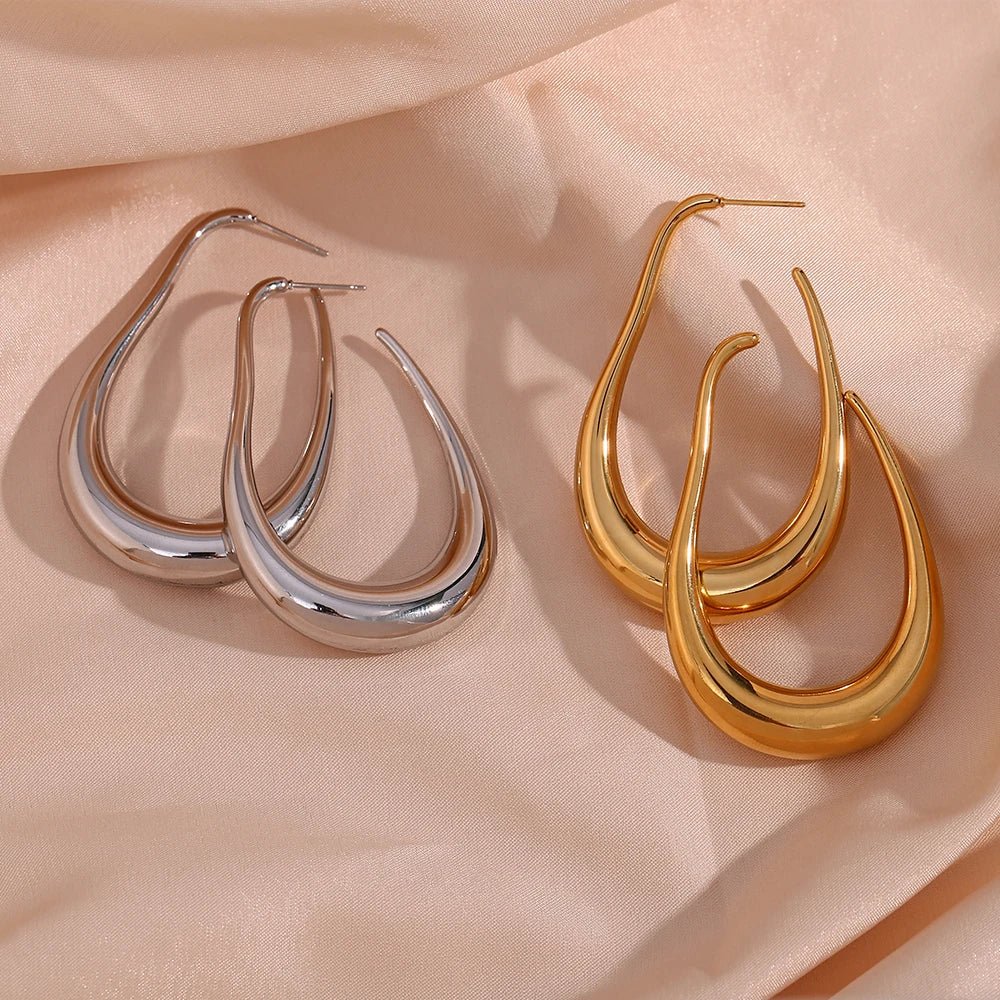 Pear Outlined Hoop Earrings - Image 6