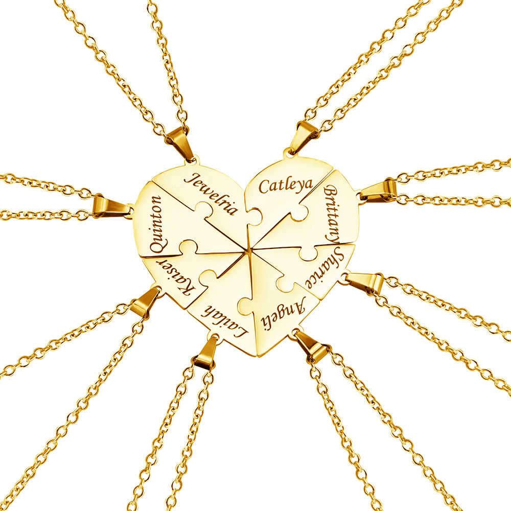 Personalized Family Heart Puzzle Necklace - Image 24