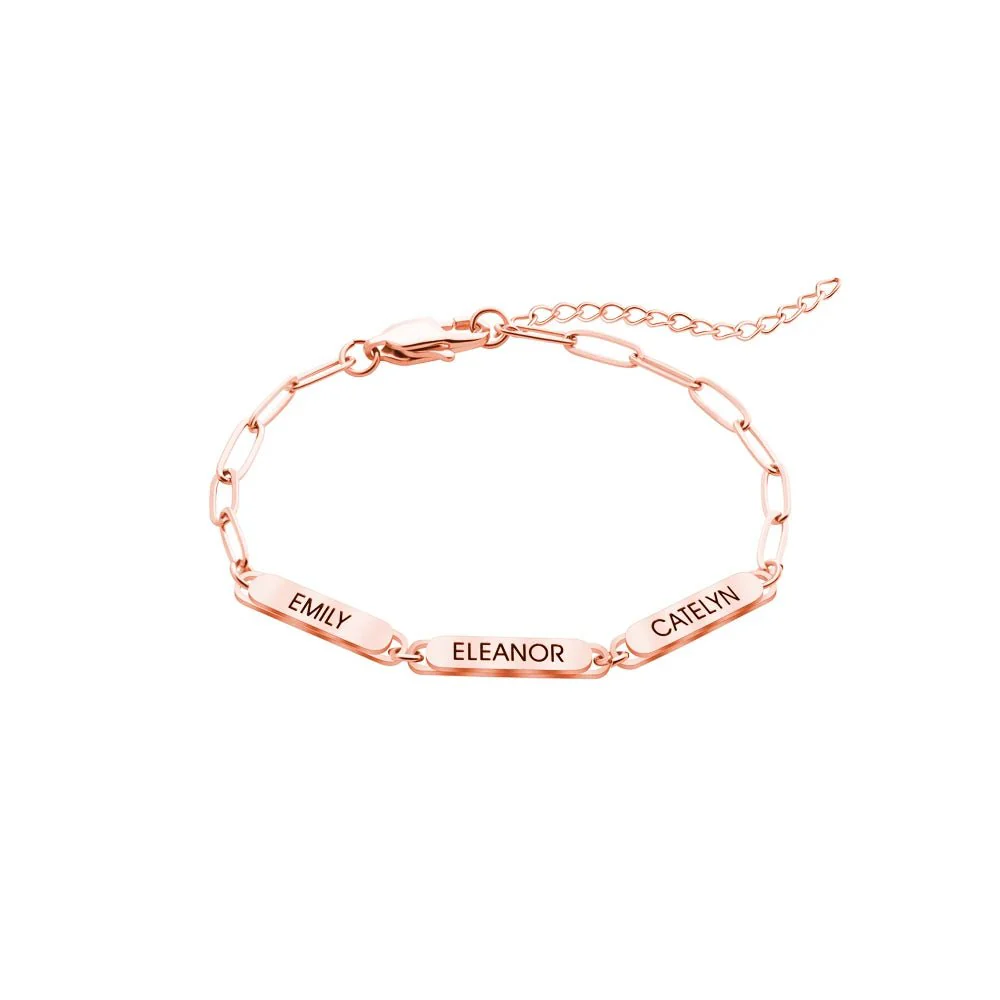 Personalized Family Names Paperclip Bracelet - Image 13