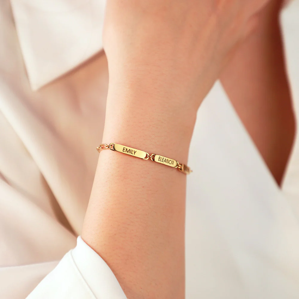 Personalized Family Names Paperclip Bracelet - Image 3
