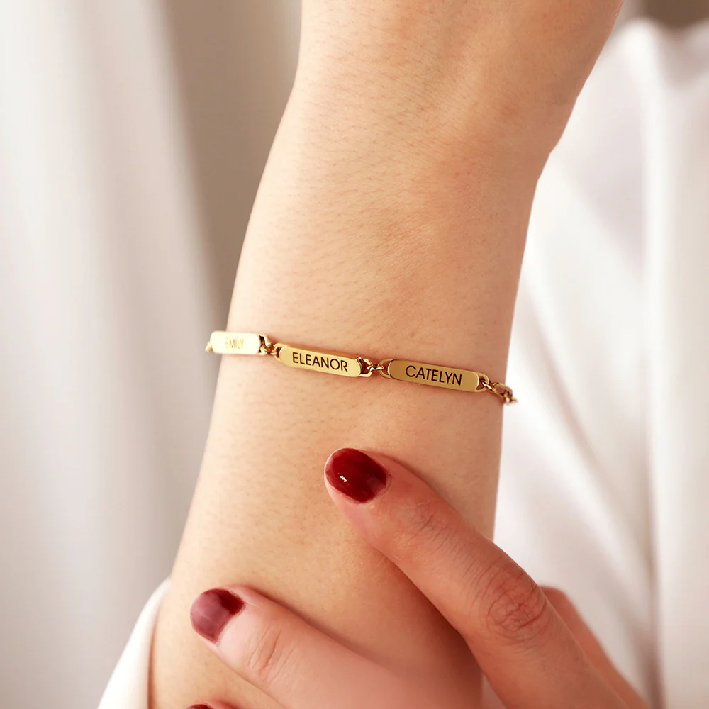 Personalized Family Names Paperclip Bracelet - Image 4