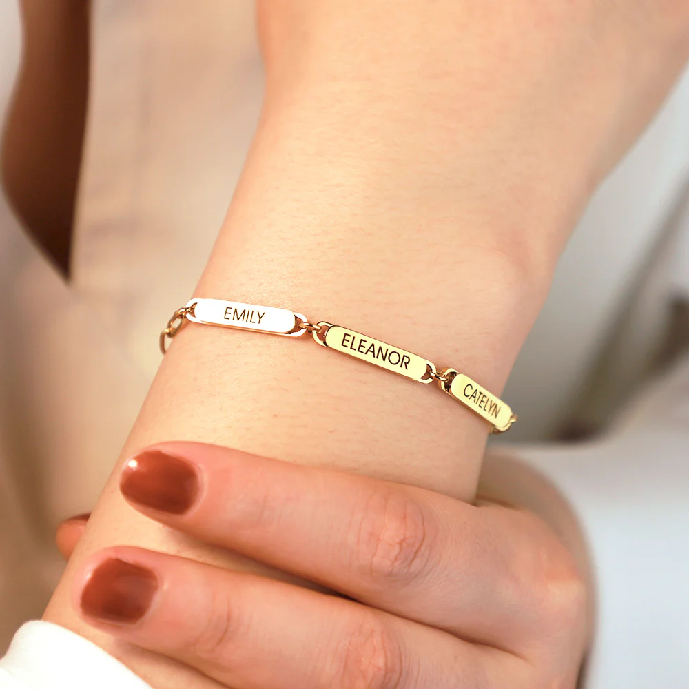 Personalized Family Names Paperclip Bracelet - Image 5