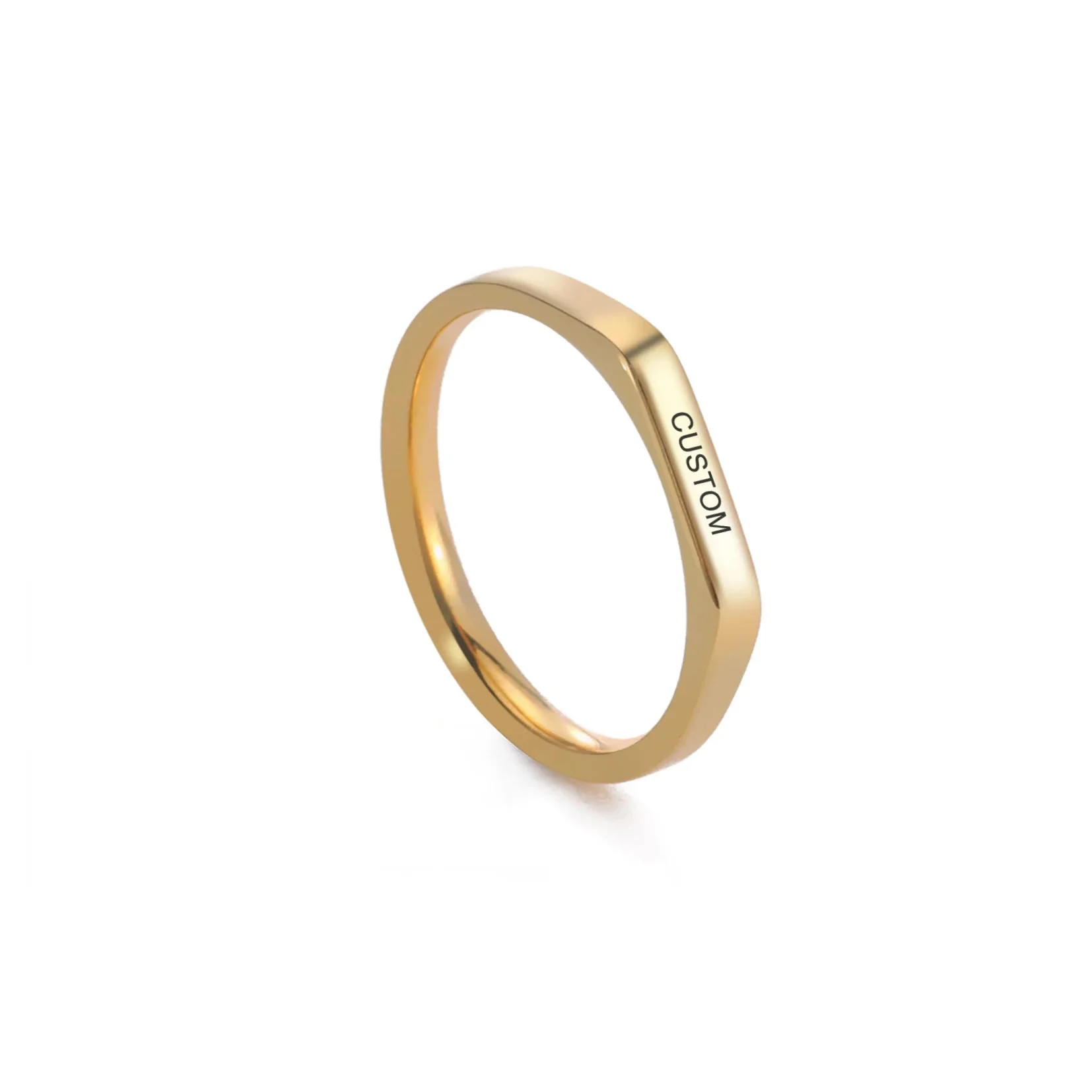 Personalized Flat Top Statement Ring - Image 5