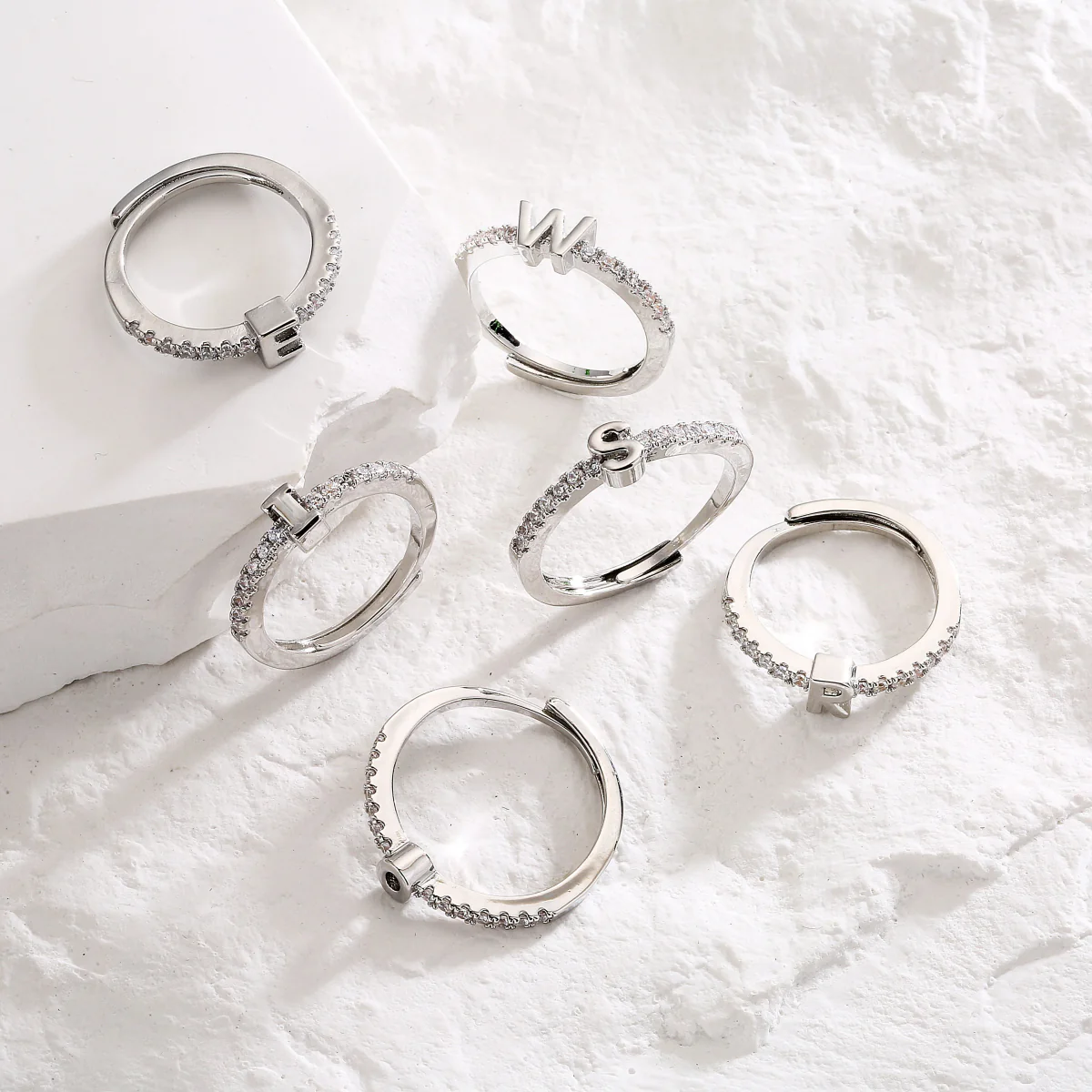 Radiant Adjustable Letter Initial Rings - Image 4