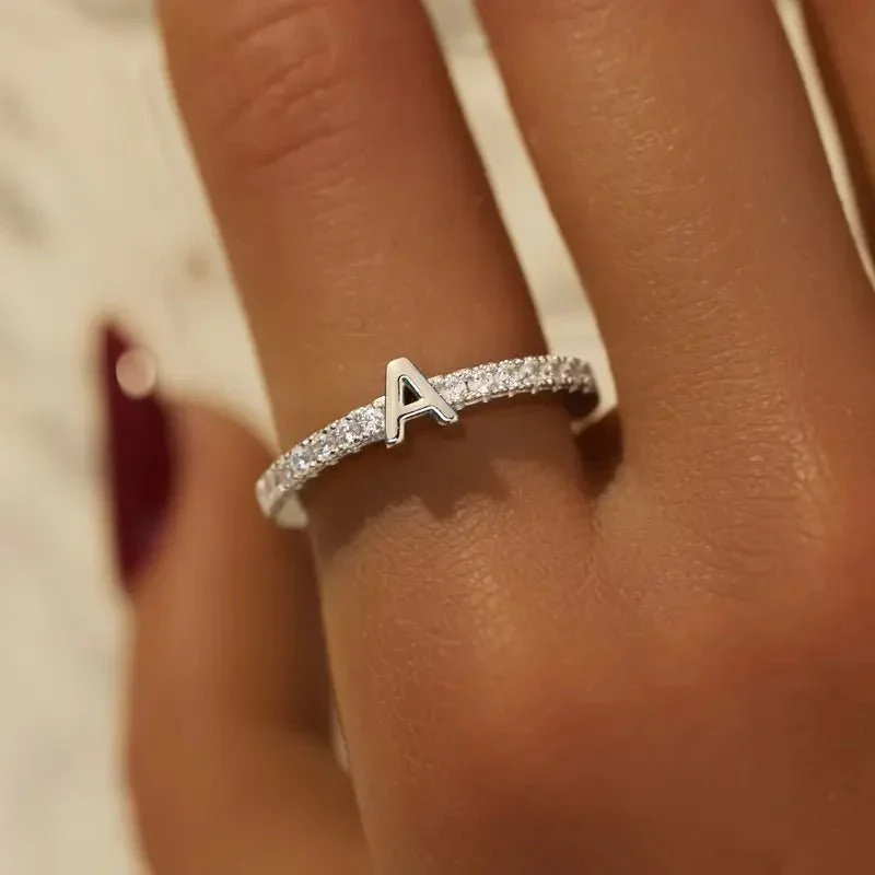 Radiant Adjustable Letter Initial Rings - Image 5