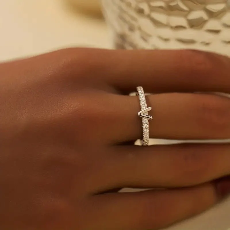 Radiant Adjustable Letter Initial Rings - Image 6
