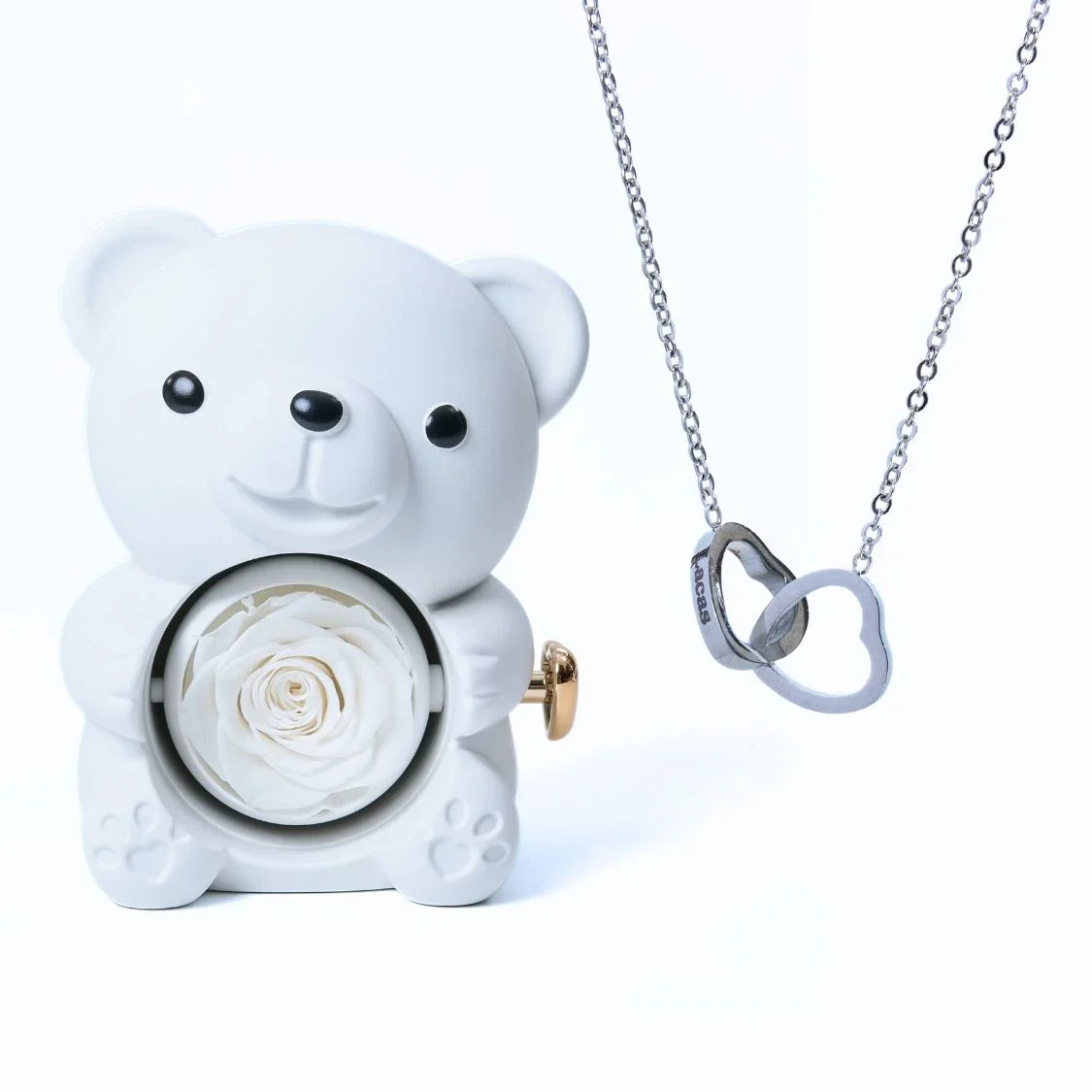 Romantic Bear Personalized Eternal Hearts Necklace - Image 18