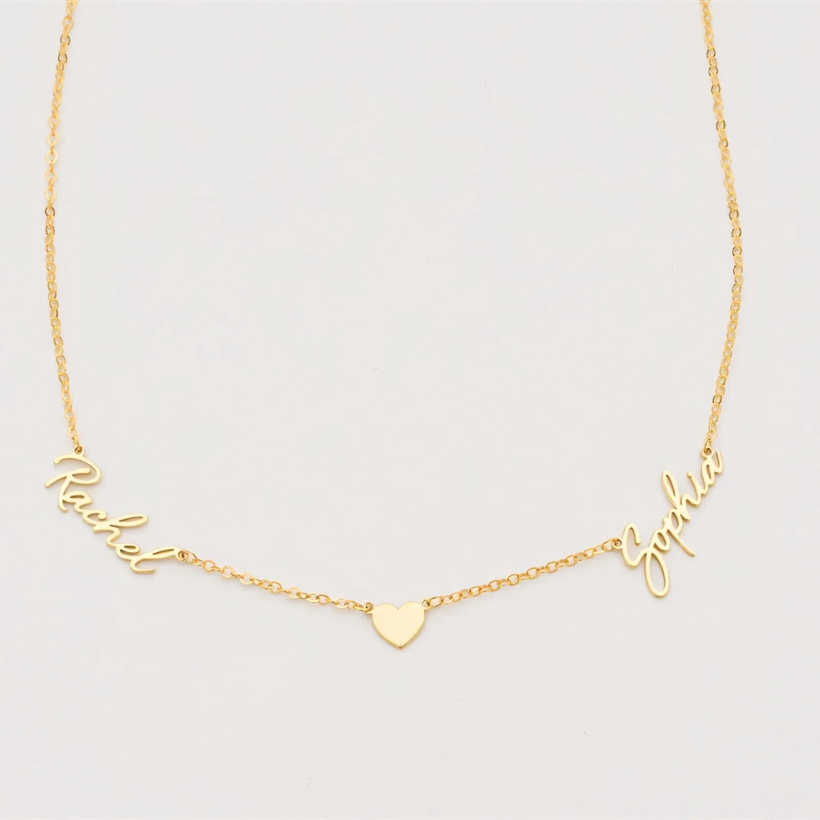 Romantic Two Name Dainty Heart Necklace - Image 6