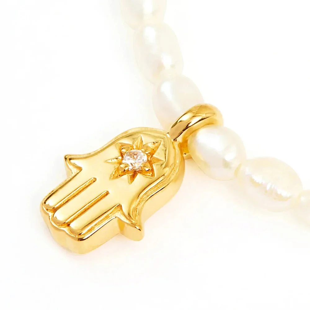 S925 Dainty Diamond Charm Pearl Necklace - Image 14