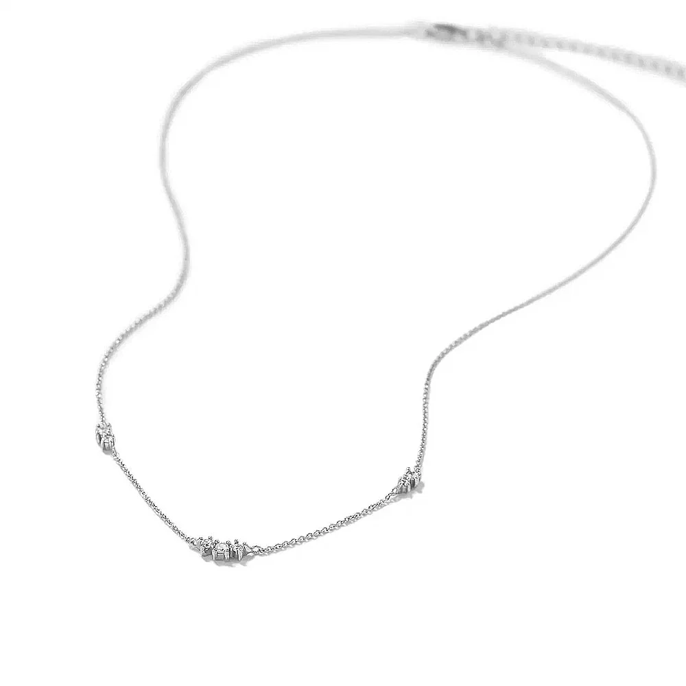 S925 Dainty Triple Zircon Necklace - Image 3