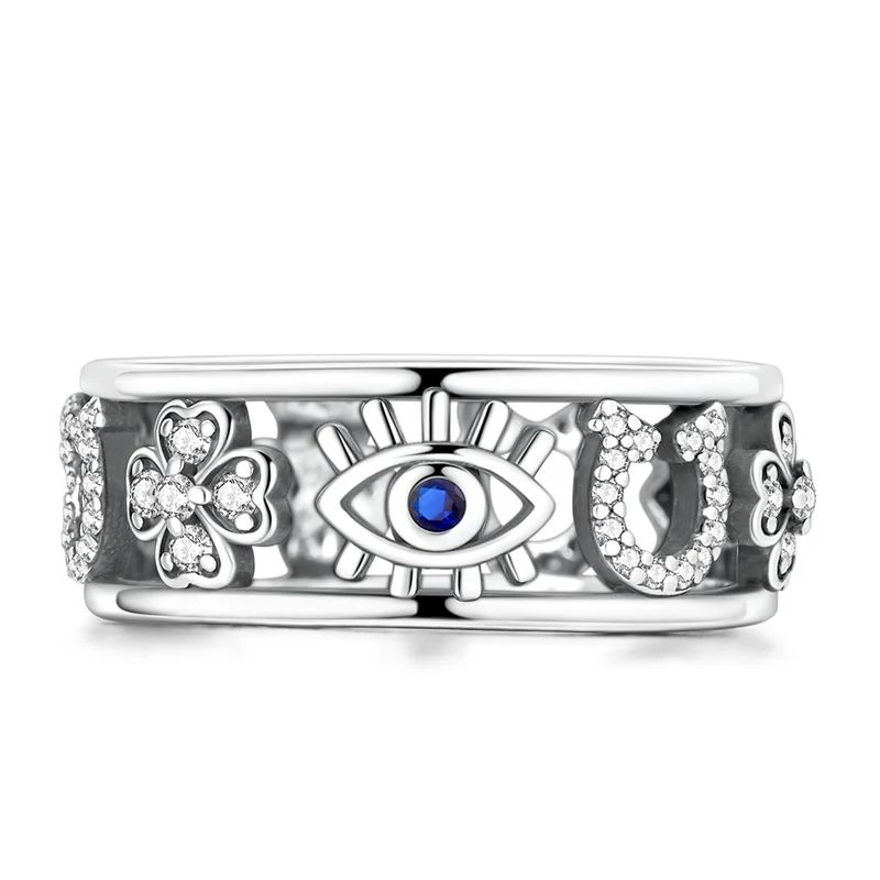 S925 Lucky Evil Eye Ring - Image 4