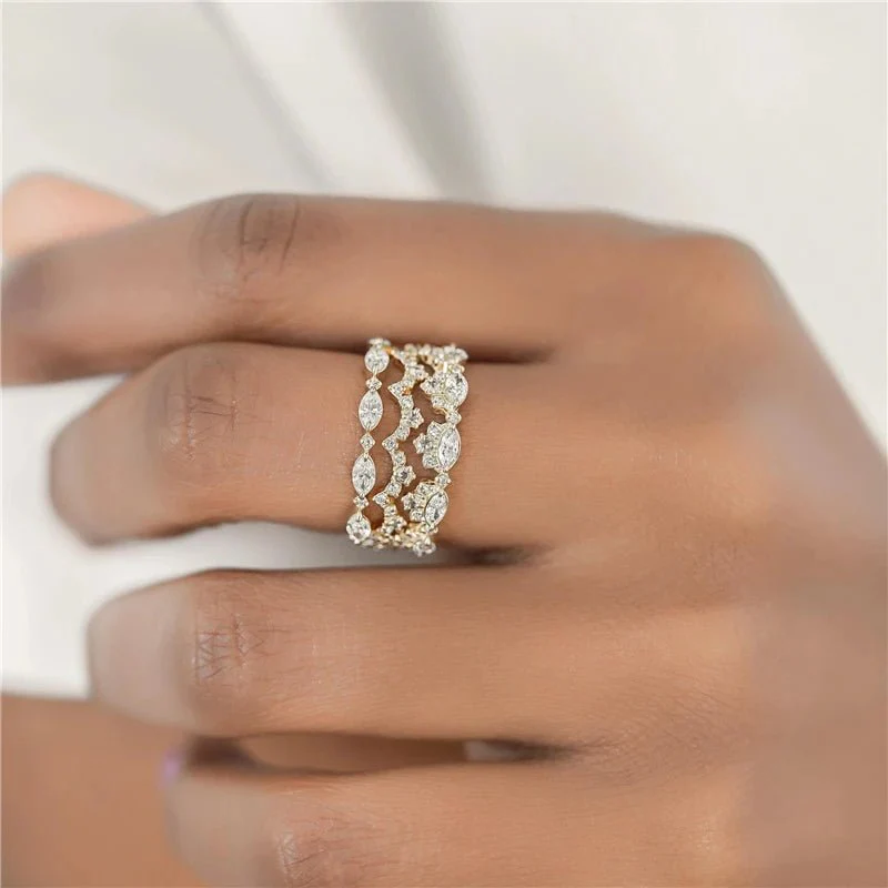 S925 Thin Dainty Oval Diamond Ring - Image 2