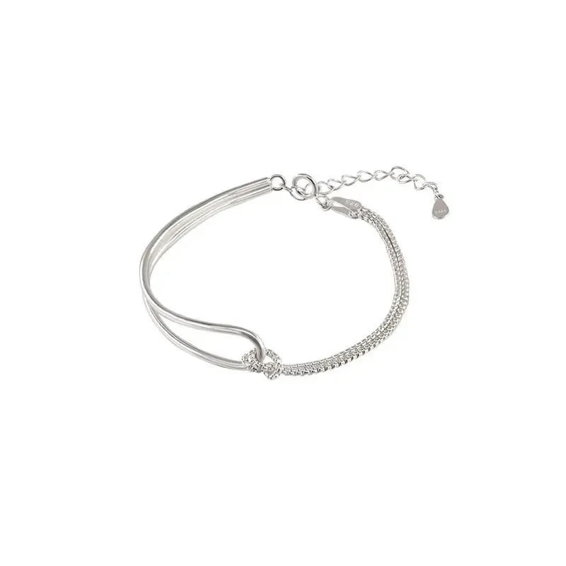 S925 Twisted Knot Round Bar Bracelet - Image 3