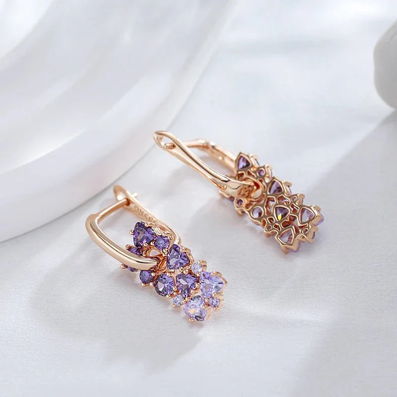 Scattered Simulated Amethyst Earrings - Image 3