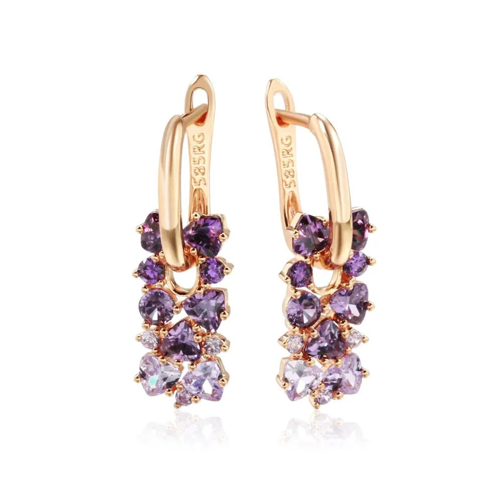 Scattered Simulated Amethyst Earrings - Image 5