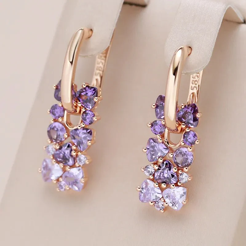 Scattered Simulated Amethyst Earrings - Image 6