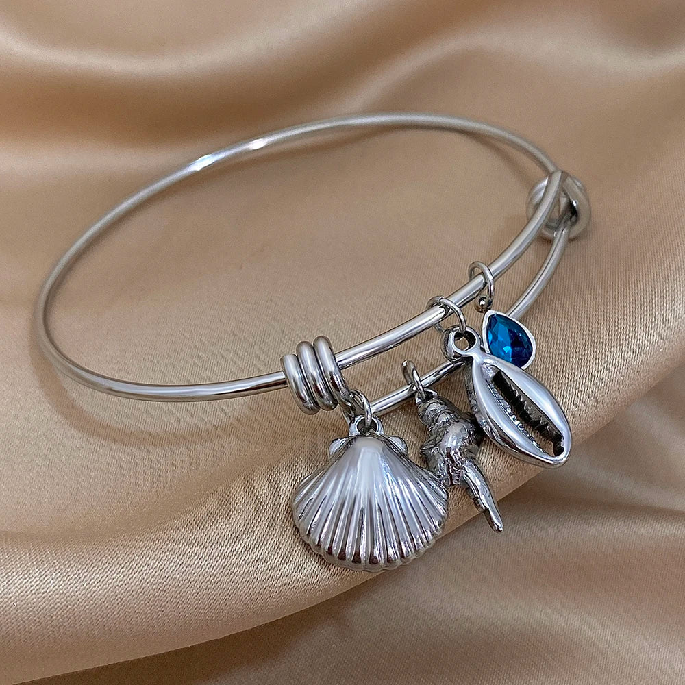 Sea Shell Bangle Bracelet - Image 3