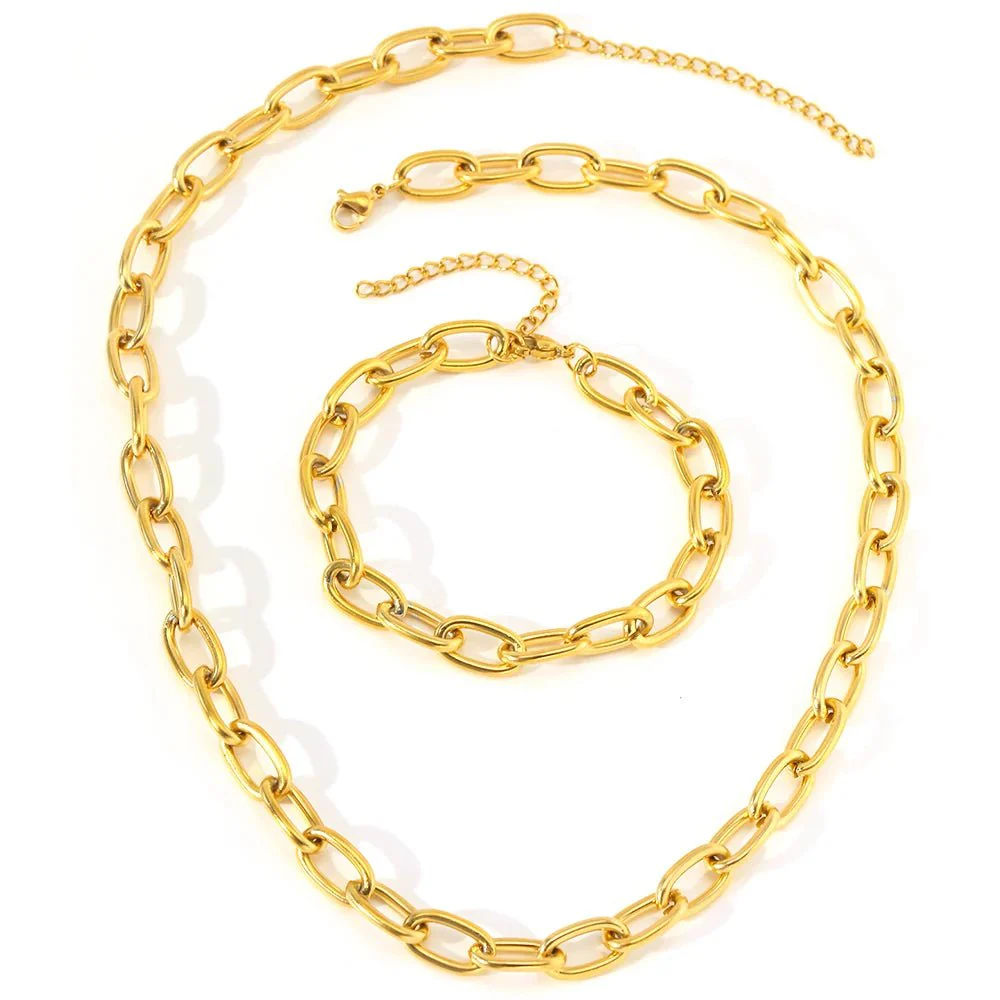 Simple Paperclip Necklace & Bracelet Set - Image 11
