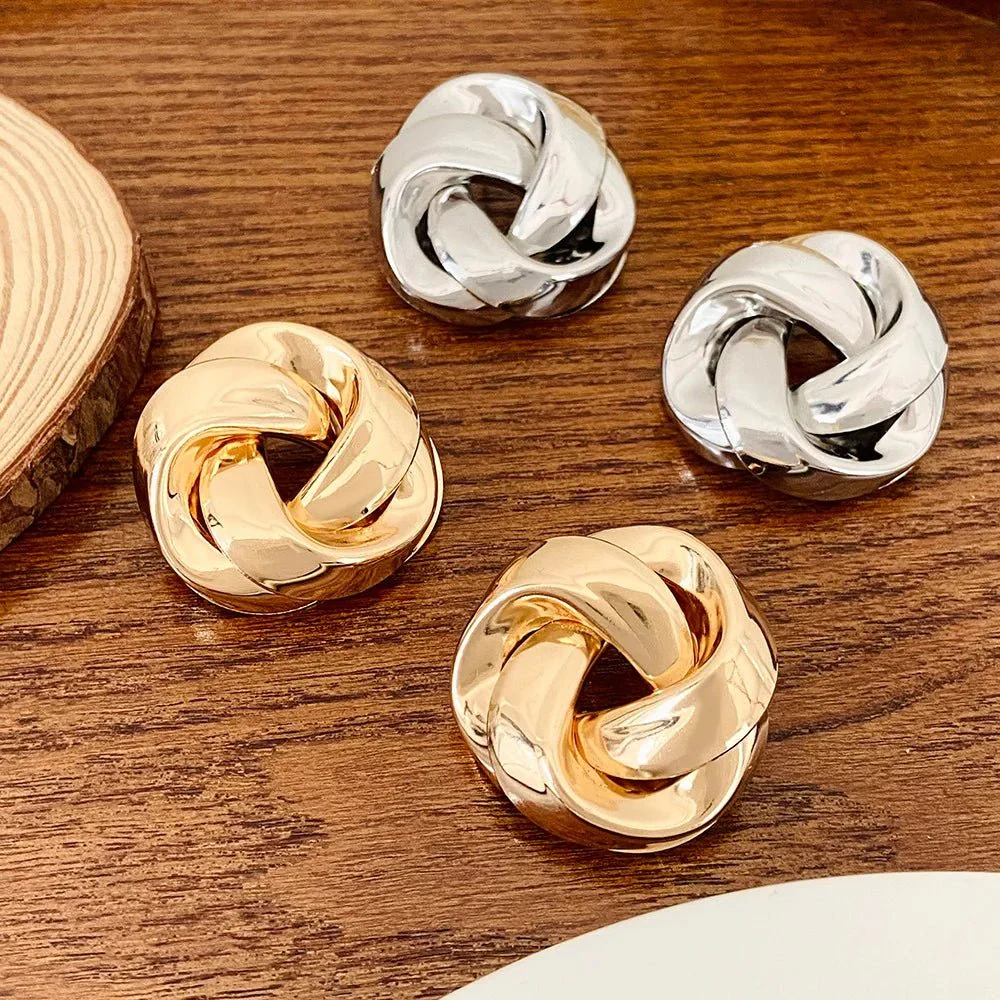 Statement Pretzel Spiral Twist Earrings - Image 7