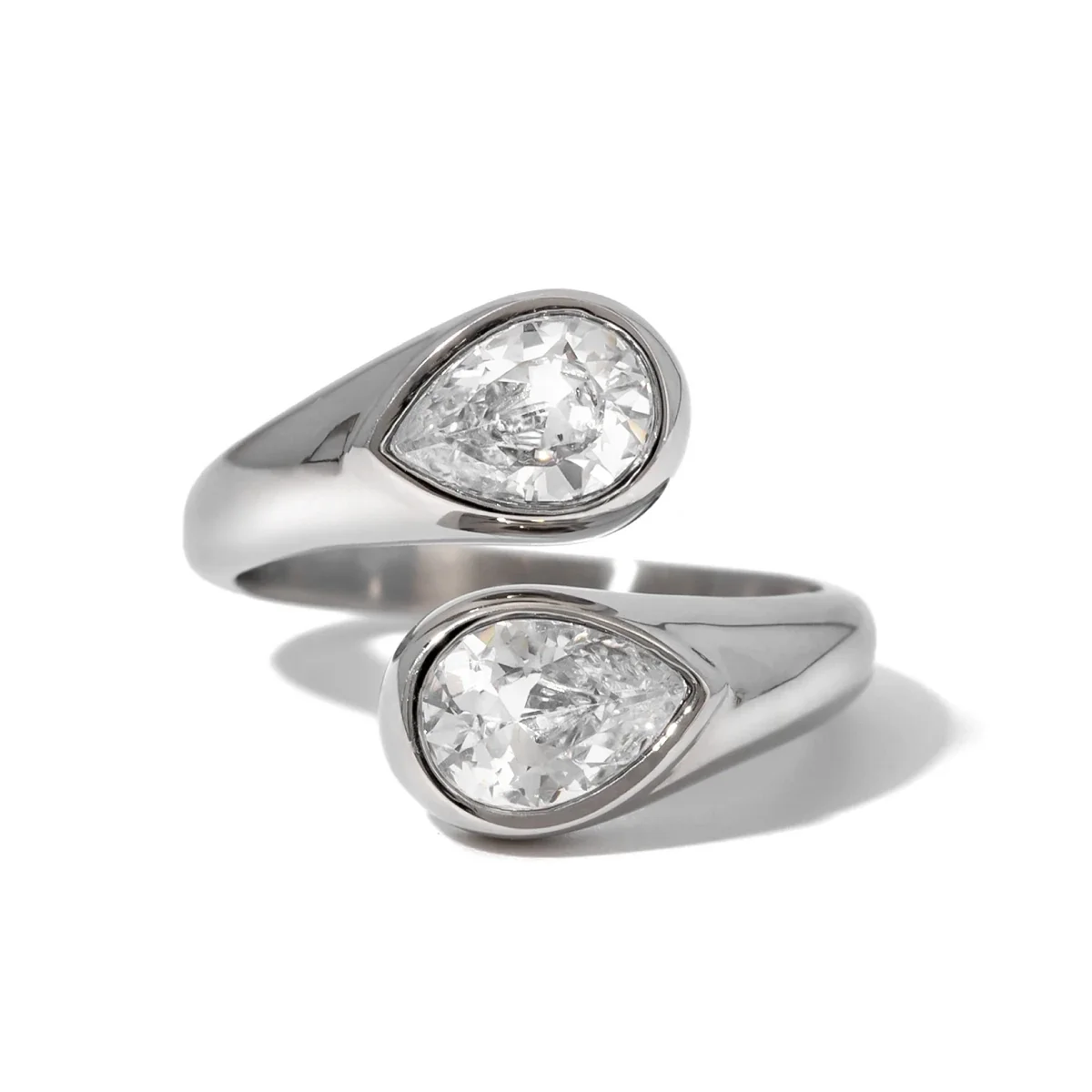 Teardrop Diamond Accented Wrap Ring - Image 13