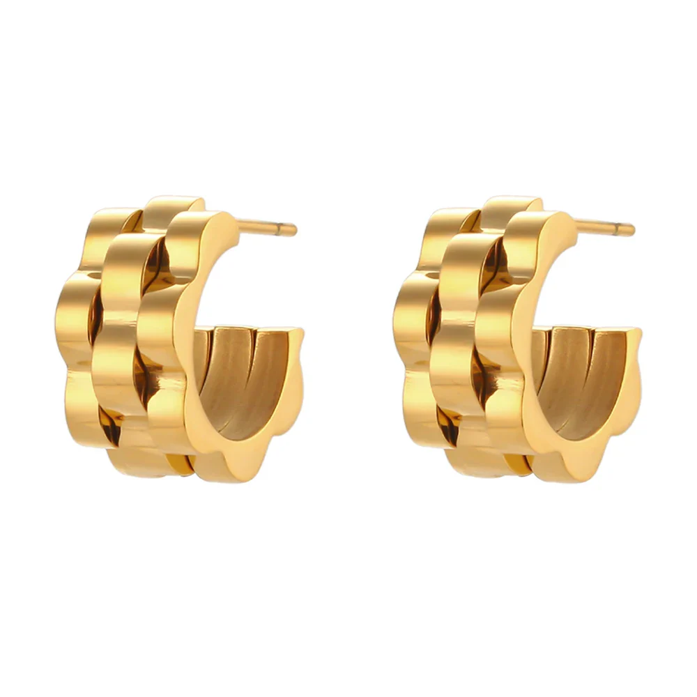 Textured Watch Hoop Earrings - Image 10