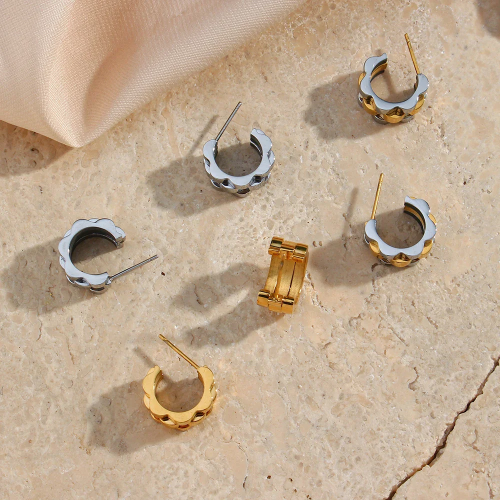 Textured Watch Hoop Earrings - Image 11
