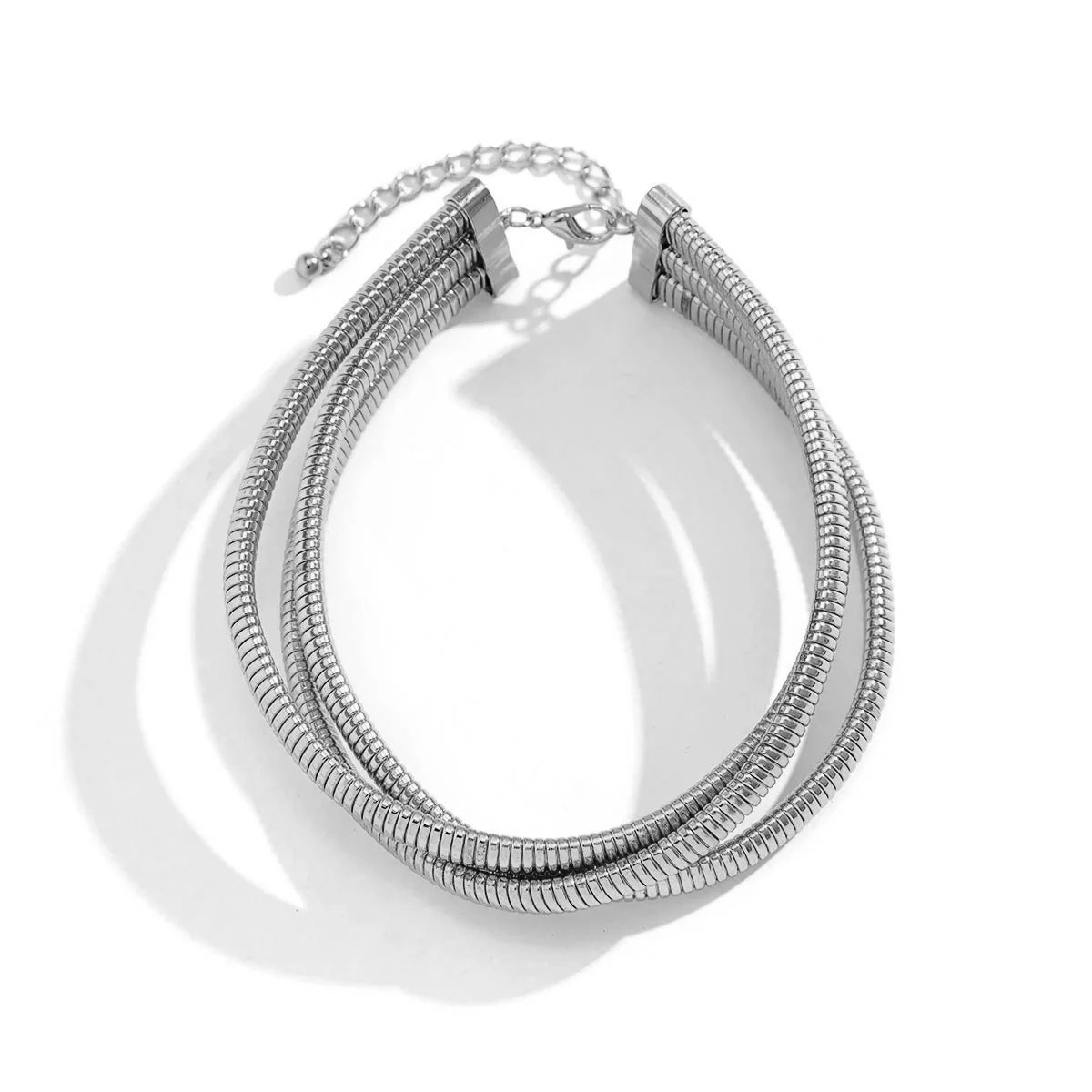 Triple Layer Stacked Chunky Choker Necklace - Image 6