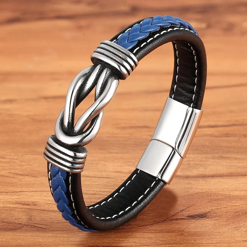 Unisex Eternal Love Knot Leather Bracelet - Image 9