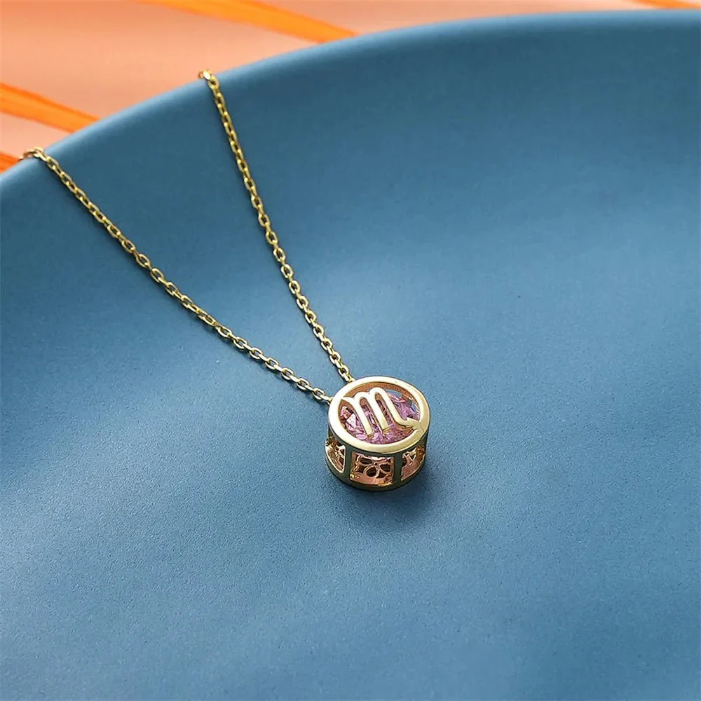 Zircon Encapsulated Zodiac Sign Necklace - Image 5