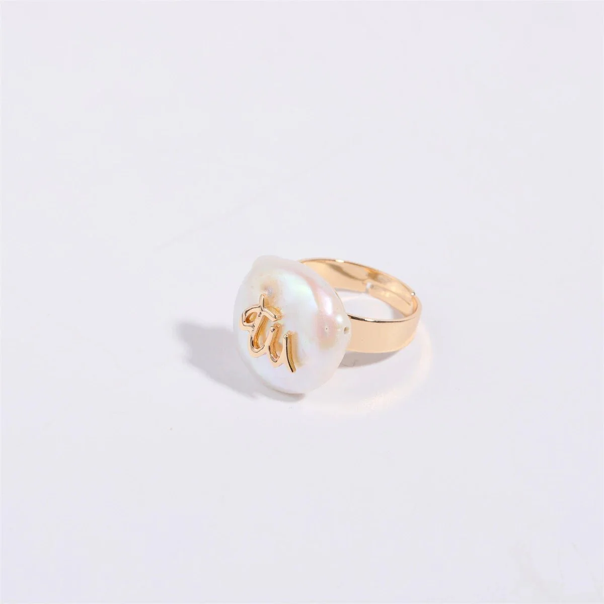 Zodiac Sign Large Pearl Statement Ring - Image 10
