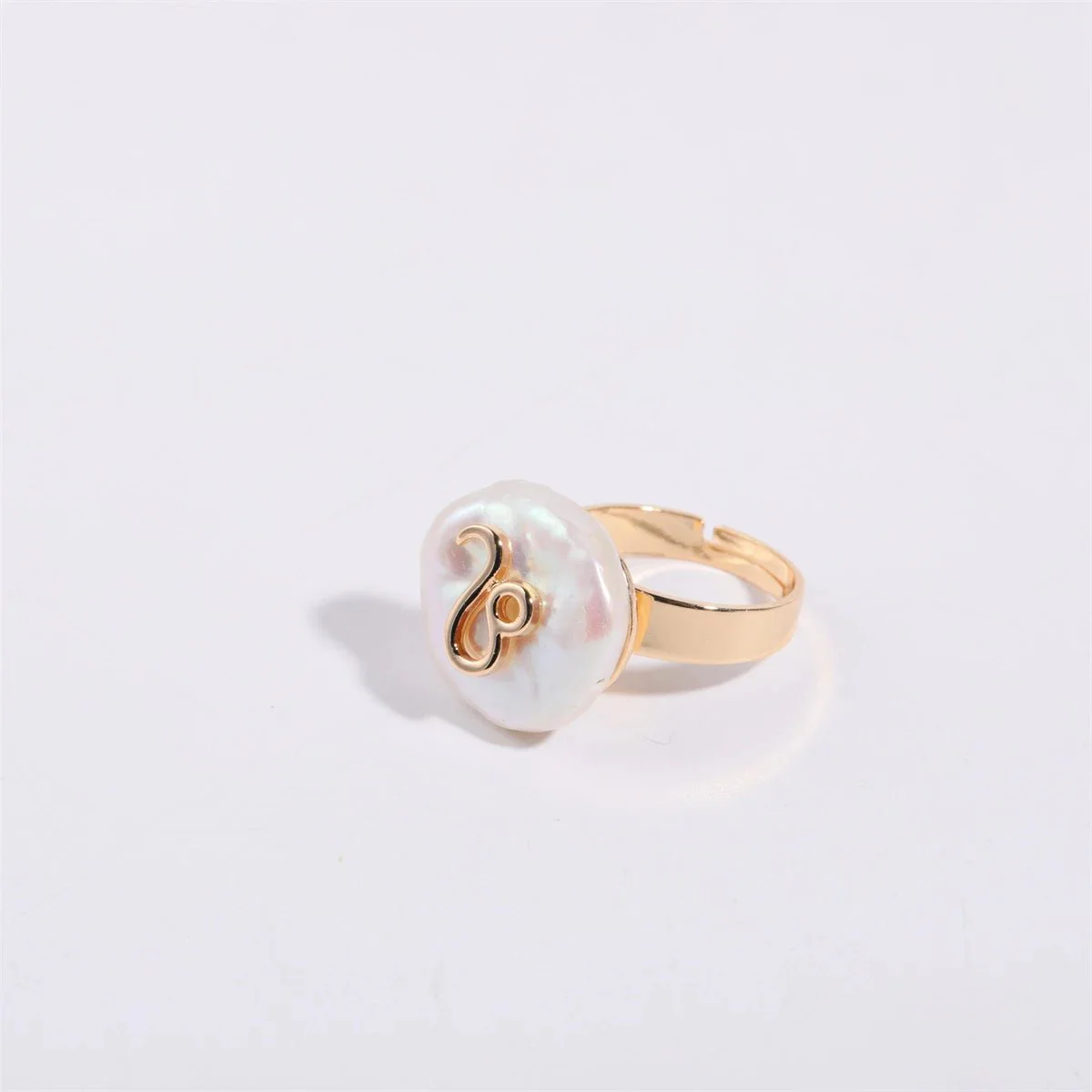 Zodiac Sign Large Pearl Statement Ring - Image 9
